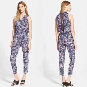 Rebecca Taylor Kiku Printed Draped Sleeveless Jumpsuit 4 NWOT $395